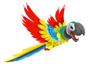a colorful parrot with red and yellow feathers