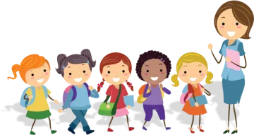 a group of children walking together