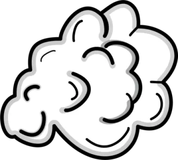 a black and white drawing of a cloud