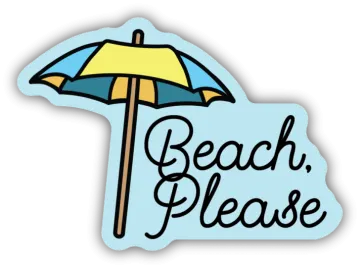 beach please sticker