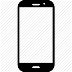 a black and white icon of a phone