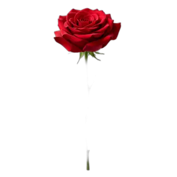 a single red rose on a white background