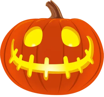 a halloween pumpkin with glowing eyes