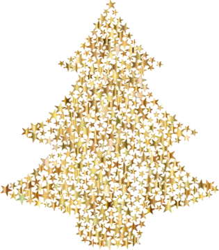 a christmas tree made out of gold stars