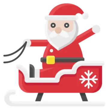 a santa claus on a sler