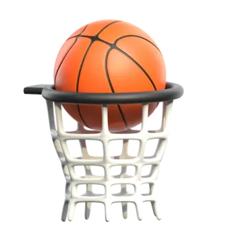 a basketball ball on top of a basket