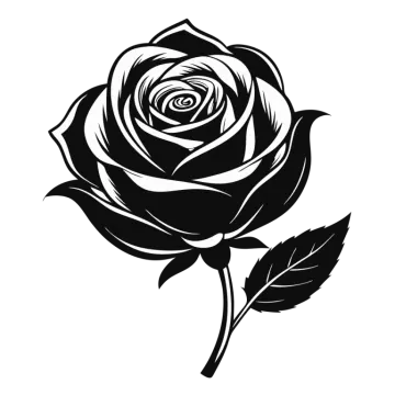 a black rose on a white background