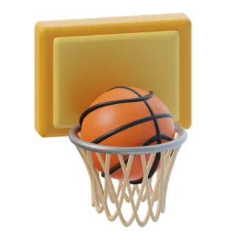 a basketball hoop with a ball in it