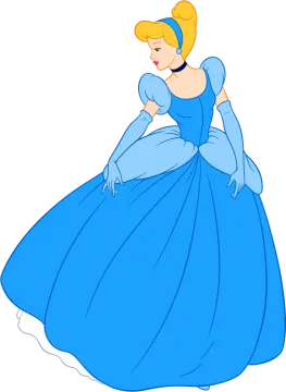 a cinderella princess in blue dress