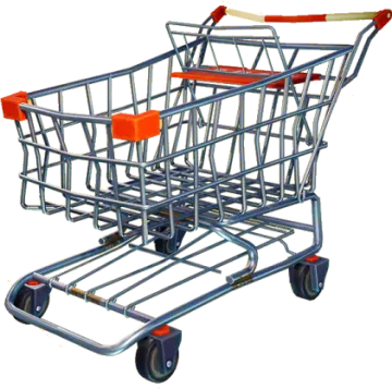a shopping cart with two wheels