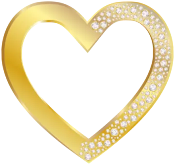 a gold heart with diamonds