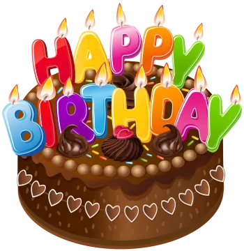 a birthday cake with candles on top of it