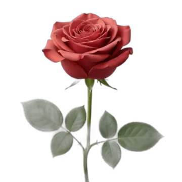 a single red rose on a white background