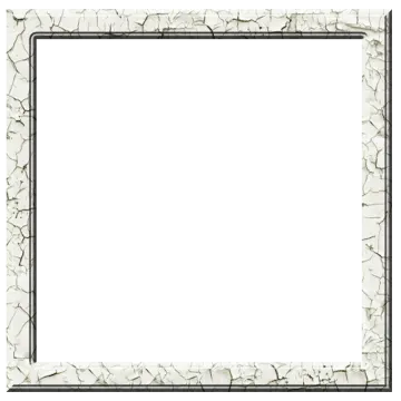 a white and black frame with cracks on it