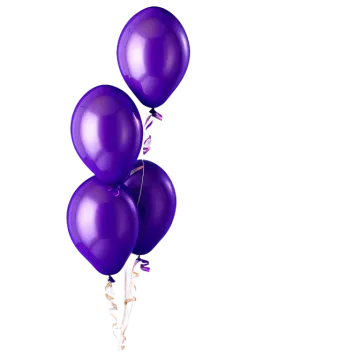 a bunch of purple balloons