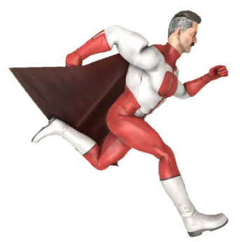 a man in a red and white superhero costume