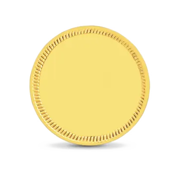 a gold coin on a white background