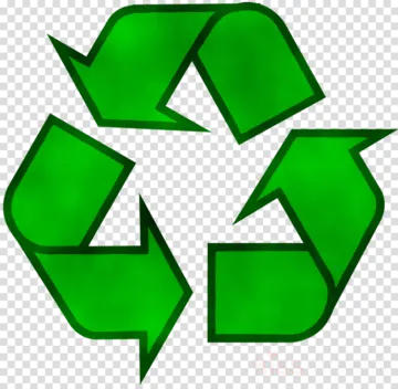a green recycling symbol on a transparent background