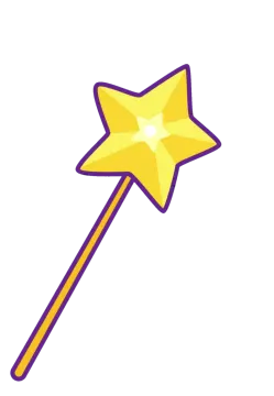 a yellow wand with a star on it