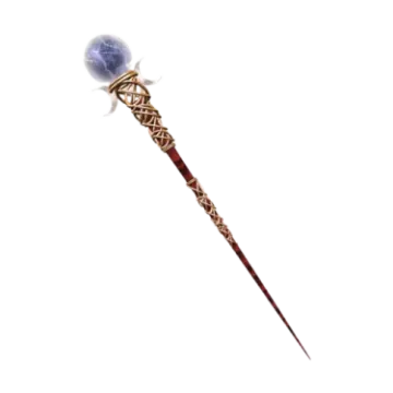 a wand with a blue stone on it
