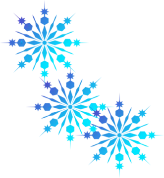 a blue snowflake on a white background