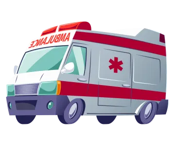 an ambulance vehicle with a red cross on the side
