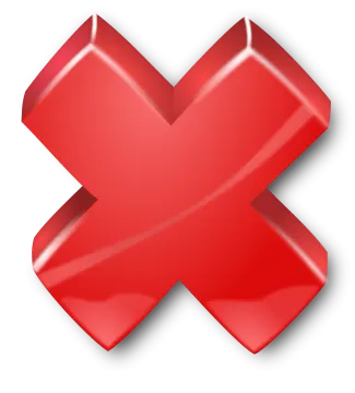 a red x sign on a white background