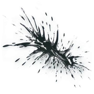black ink splash isolated on white background