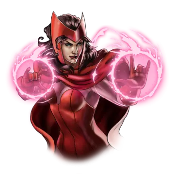 an illustration of a woman in a red caper costume
