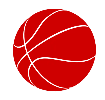 a red basketball ball on a white background