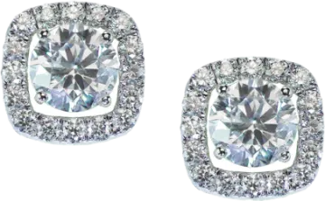a pair of diamond earrings
