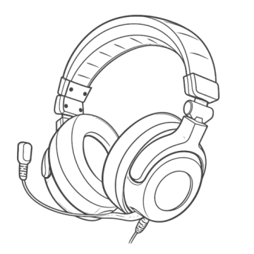 a drawing of a pair of headphones