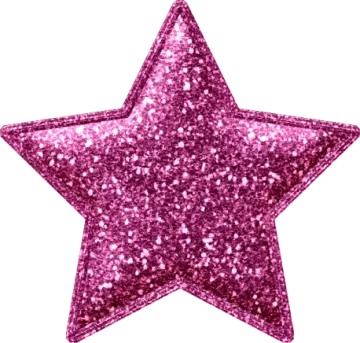 a pink glitter star