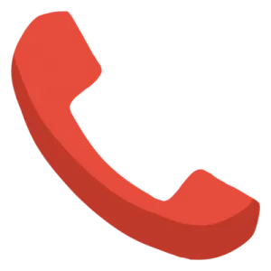 a red phone on a white background