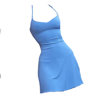 a blue dress on a white background