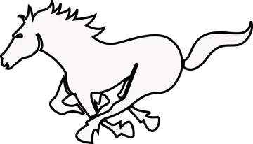 a horse running coloring page