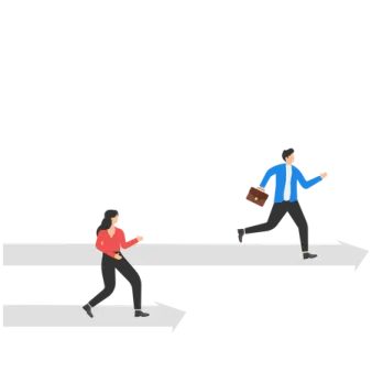 two people walking across a crosswalk