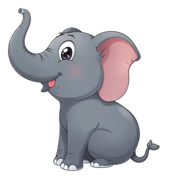 an elephant sitting on the ground with its trunk up