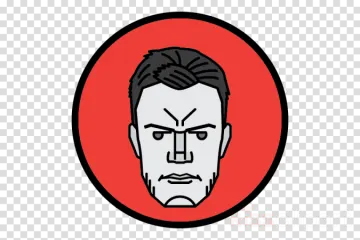 a man's face in a red circle
