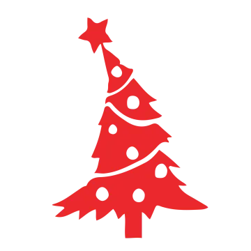 a red christmas tree on a white background