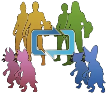 a group of people standing in a circle