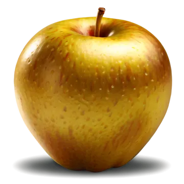 a yellow apple with brown spots