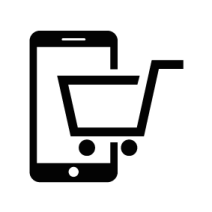 a phone with a shopping cart on it