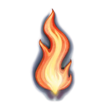 a fire on a white background