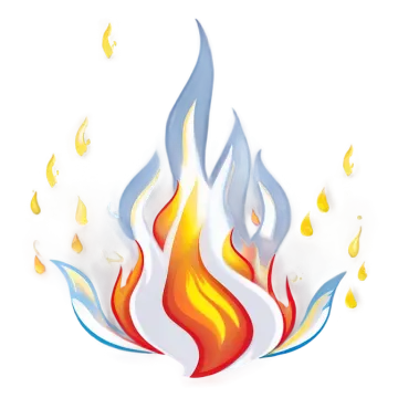 a fire with flames on white background