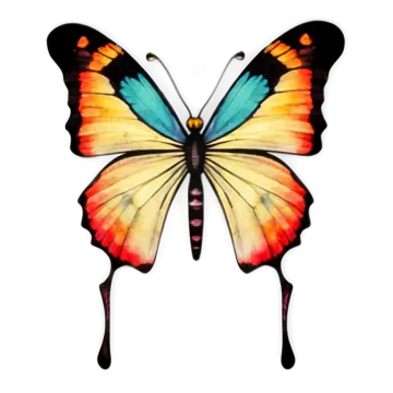 a colorful butterfly on a white background