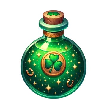 a green bottle with a shamrock on it
