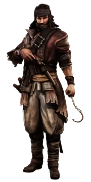 a man in a pirate costume holding a sword