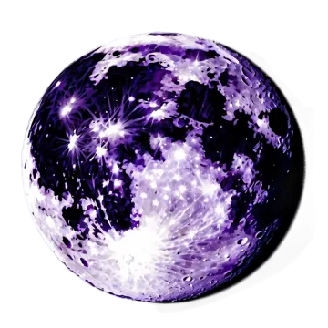 a purple and white sphere with stars on it