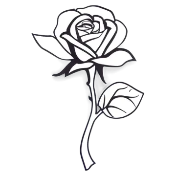 a black rose tattoo on a white background
